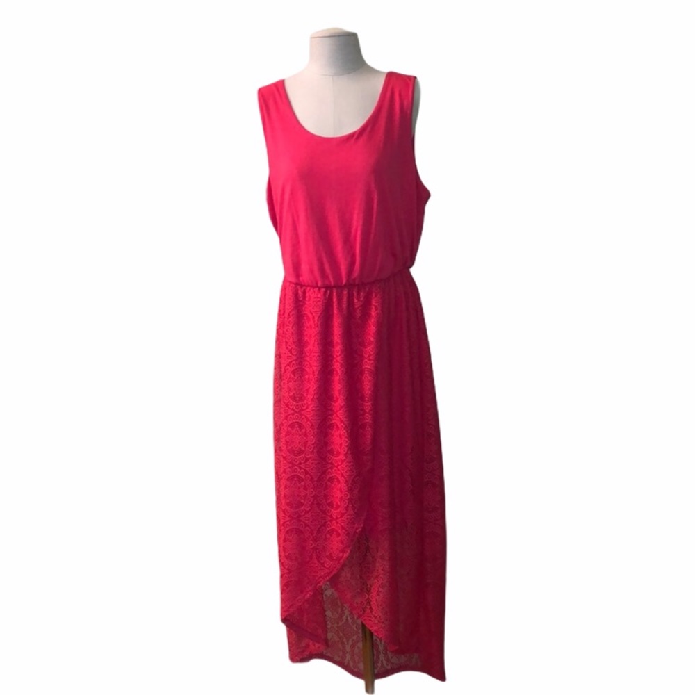 Simply Emma high low pink crochet sleeveless dress size 1x